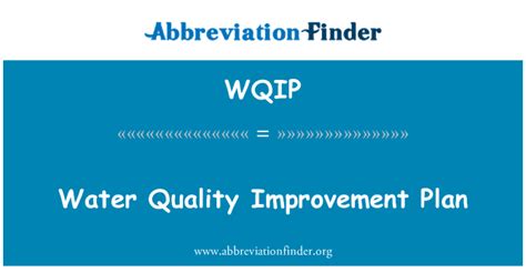 Wqip Definici N Plan De Mejora De Calidad De Agua Water Quality