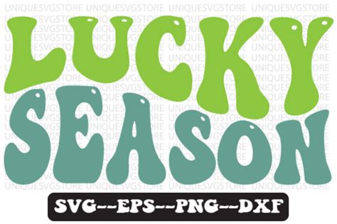 Lucky Season Retro Wavy Svg Design Graphic By Uniquesvgstore · Creative