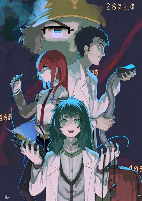 Makise Kurisu Okabe Rintarou Hashida Itaru And Hiyajou Maho Steins