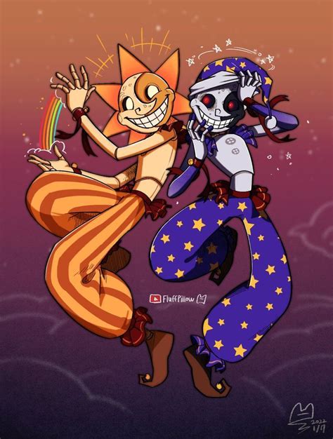 FluffPillow 약약 lisa77494 on X Sun and moon drawings Fnaf drawings