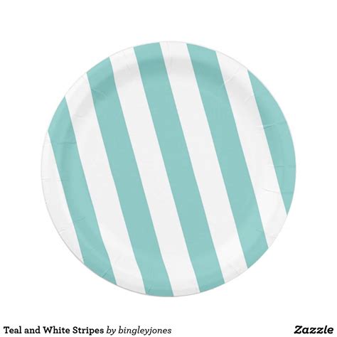 Teal and White Stripes Paper Plates | Zazzle | Stripes, Plates, Teal