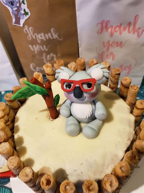 Fondant Koala Cake Topper Nerdy Koala Koala Birthday Girls Birthday