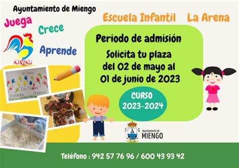 Prematricula Escuela Infantil La Arena Curso Ayuntamiento