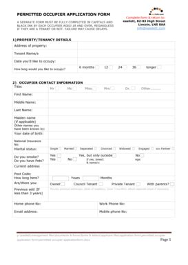 Fillable Online Permitted Occupier Application Form Fax Email Print