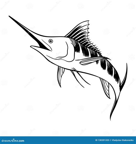 Swordfish Seafood Vector Illustration Stock Vector Illustration Of