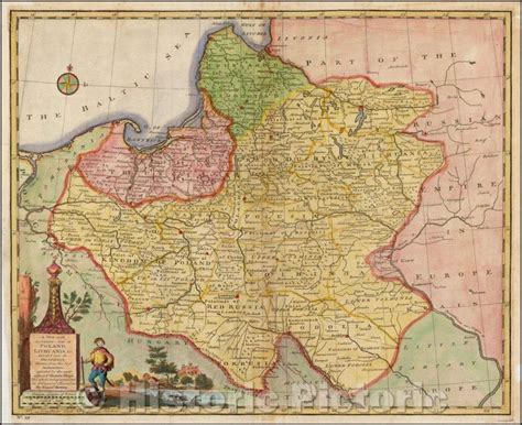 Historic Map - A new and accurate map of Poland, Lithuania Divivded ...