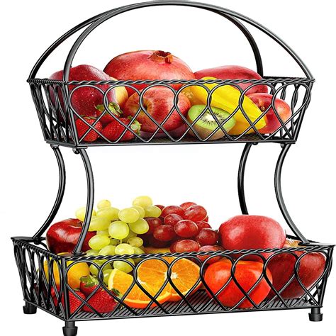 Buy PERLEGEAR 2 Tier Portable Removable Countertop Fruit Storage Basket