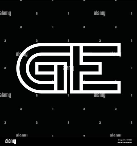 Ge Logo Monogram Letter With Shield And Slice Style Blackground Design