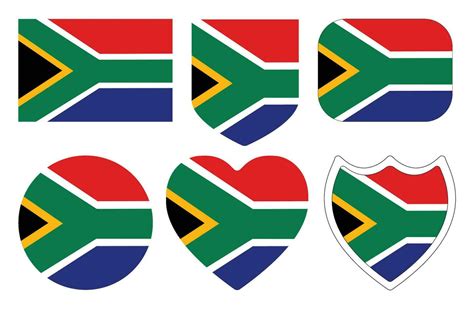 Flag of South Africa in shape set. South Africa flag in shape set ...