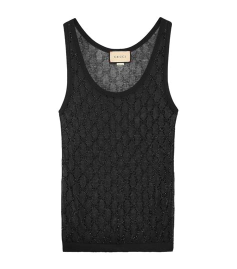 Womens Gucci Black Wool Embellished Tank Top Harrods Uk