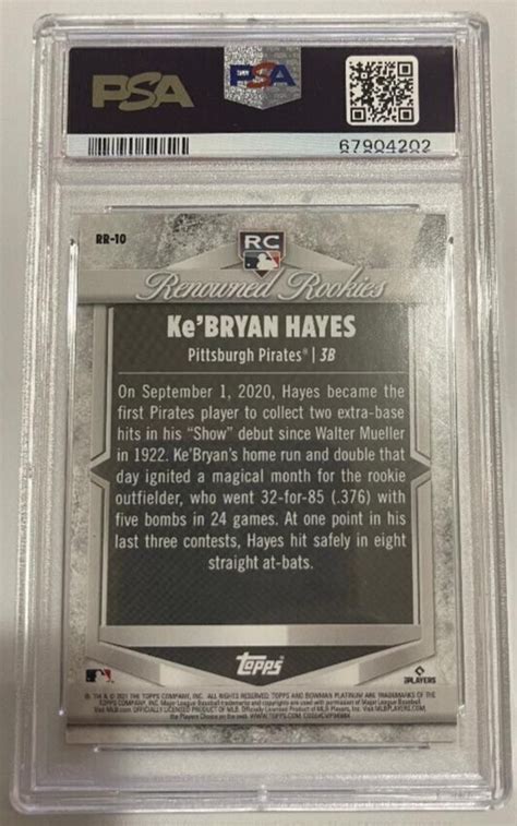 Bowman Platinum Renowned Rookies Rr Ke Bryan Hayes Rc For