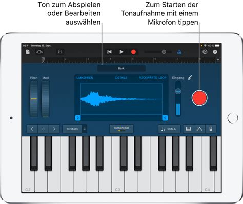 Verwenden des Samplers in GarageBand für das iPad Apple Support DE