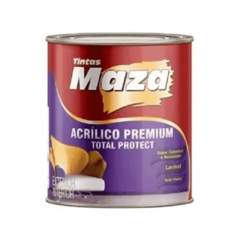 Tinta Acrilica Branco Fosco Premium Total Protect Lata 900Ml MAZA