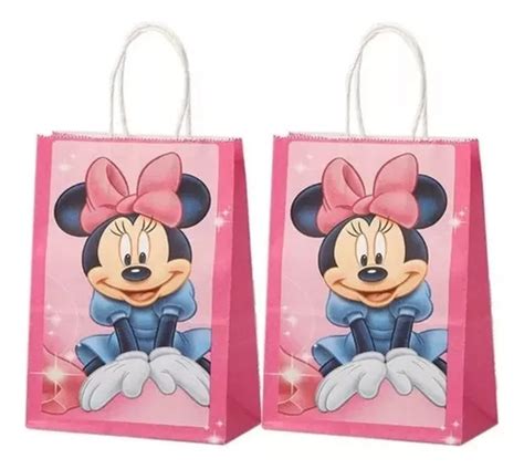 Bolsa De Papel Kraft Para Dulces Minnie Mouse Pack De 12 Cuotas Sin