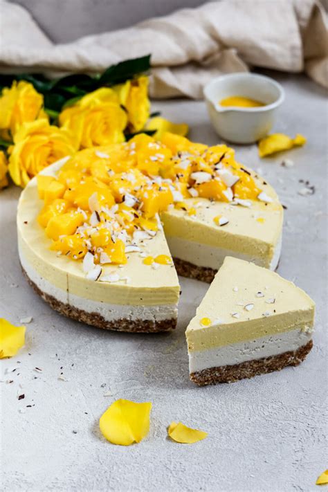 No Bake Mango Kokos K Sekuchen Veganer Cheesecake Ohne Backen