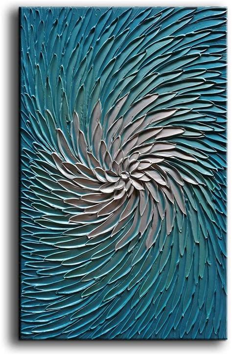 YaSheng Art - Contemporary Art Oil Painting on Canvas 3D Metallic Blue ...