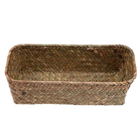 Buy Prospec Seagrass Rectangular Storage Basket Woven Seagrass Square Storage Tray Weaving