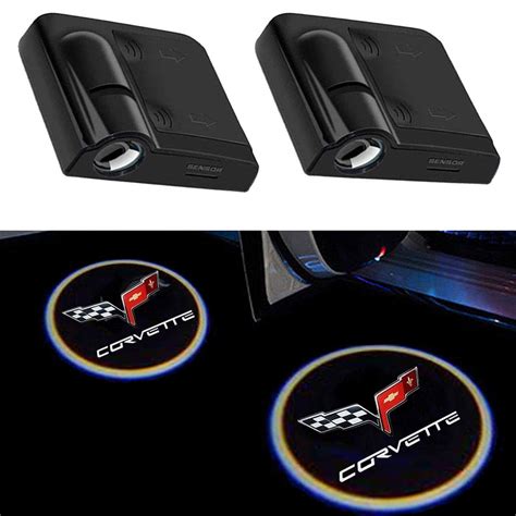 Buy 2Pcs For Car Door Lights Logo For Corvette Car Door Led Projector