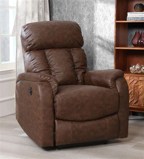 Buy Vintter Leatherette Seater Motorized Recliner In Black Brown