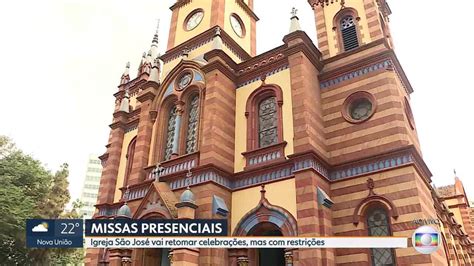 Vídeo Igreja São José retoma missas presenciais MG1 G1