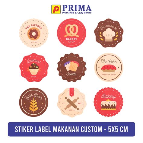 Jual Stiker Label Makanan Ukuran 5x5 Cm Bulat Dan Kotak Indonesia