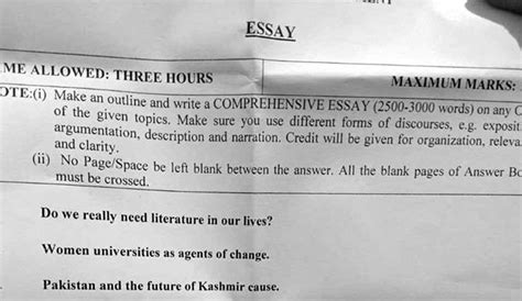 Css English Essays Paper Fpsc Css Past Papers