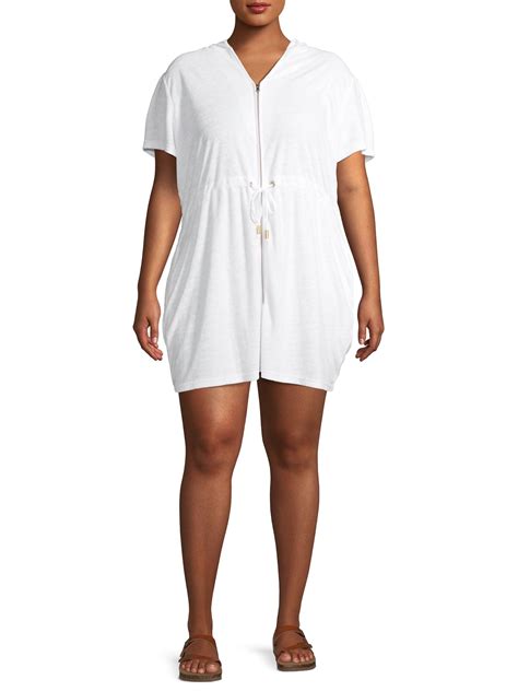 Time And Tru Women S Plus Size Terry Cloth Swimsuit Coverup Walmart