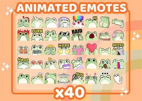 Animated Twitch Emotes Pack Discord Emojis Mega Bundle Cute Chibi Frog