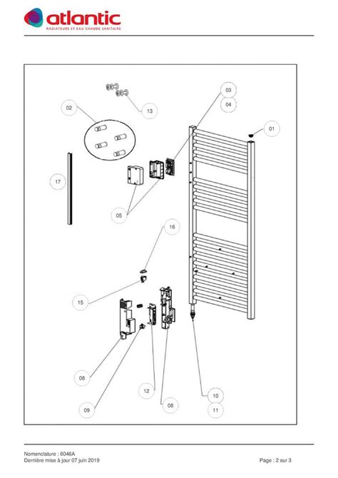 Pièces détachées Seche serviettes Atlantic DORIS DIGIT 1000W BLC