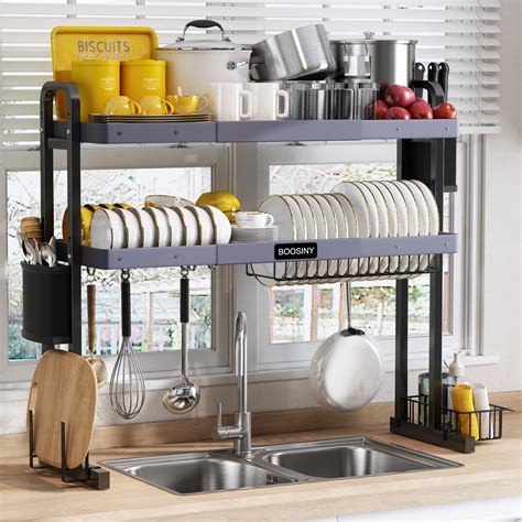 Buy Boosiny Over The Sink Dish Drying Rack 2 Tier Stainless Steel