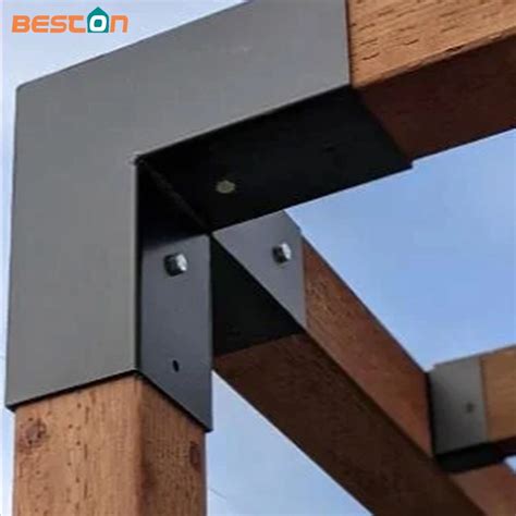 X Ss Way Right Corner Pergola Bracket With Flange Anchors