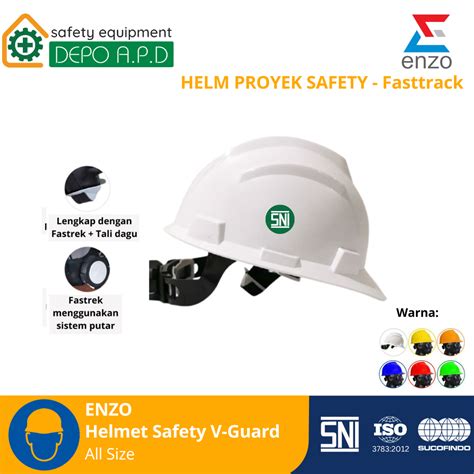 Helm Safety Proyek Fastrack Enzo Putih Kuning Merah Hijau Biru