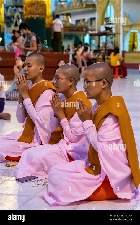 Burmese Nuns Praying Hi Res Stock Photography And Images Alamy