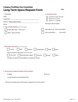 Fillable Online Cfu Space Request Form Fax Email Print Pdffiller