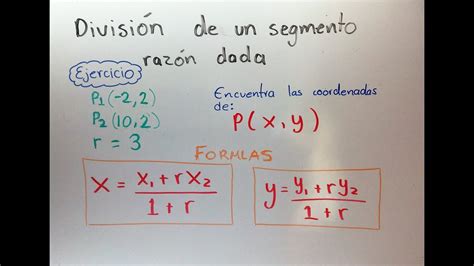 C Mo Calcular Las Coordenadas Del Punto P Xy Que Divide El Segmento