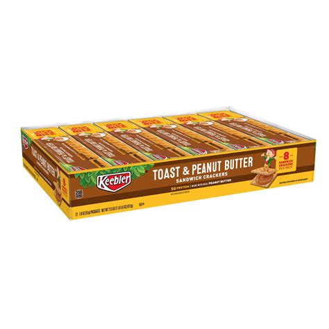 Keebler Toast And Peanut Butter Sandwich Crackers Individual Packets 6