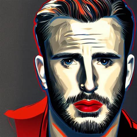 Portrait Of Chris Evans From Movie Captain America Stable Diffusion