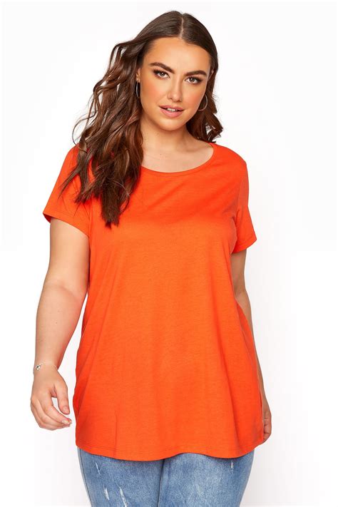 Bright Orange Basic T Shirt Yours Clothing