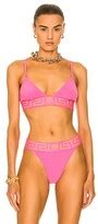 Versace Greca Band Triangle Bikini Top In Pink Shopstyle Swimwear