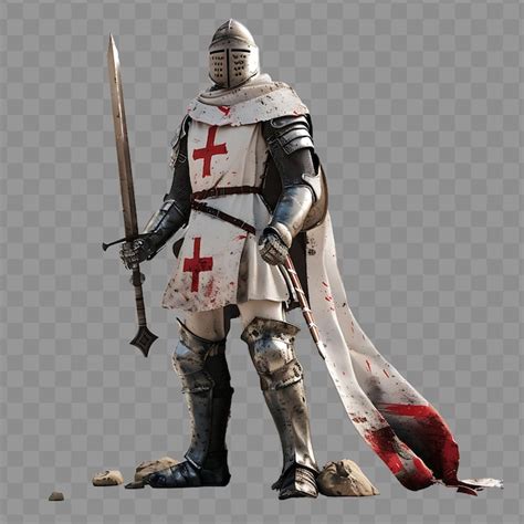 Premium PSD | Brave knight templar holy crusader with muscular form ...