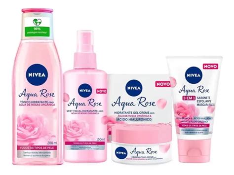 Kit Nivea Aqua Rose Hidratante Mist Facial Tônico E Sabonete