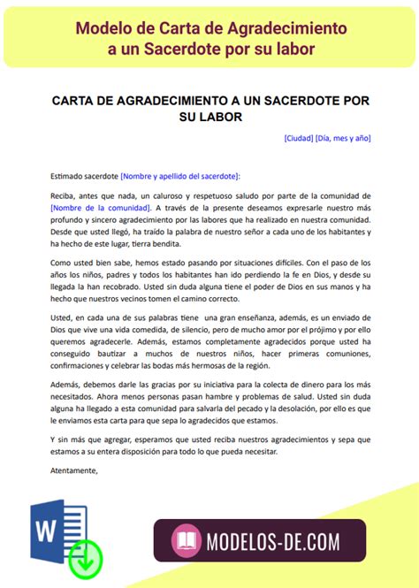 Top Imagen Modelo De Carta De Agradecimiento A Un Sacerdote