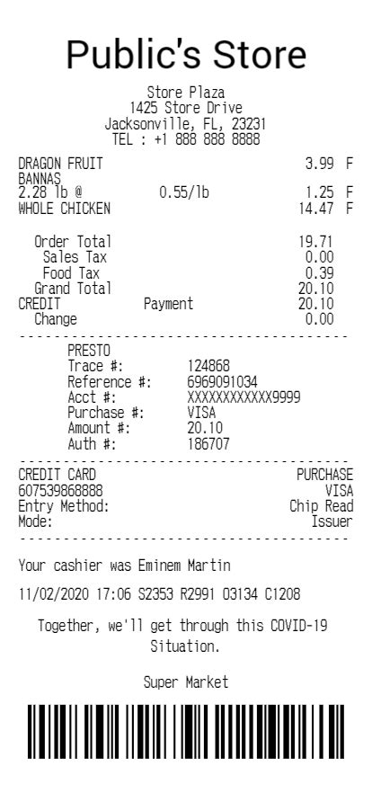 Grocery Store Receipts Maker Furniture Receipt Generator Electronic