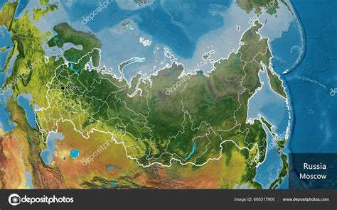 Close Russia Border Area Its Regional Borders Topographic Map Capital — Stock Photo © zelwanka ...