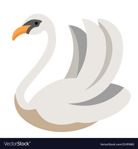 Swan Flat Royalty Free Vector Image Vectorstock