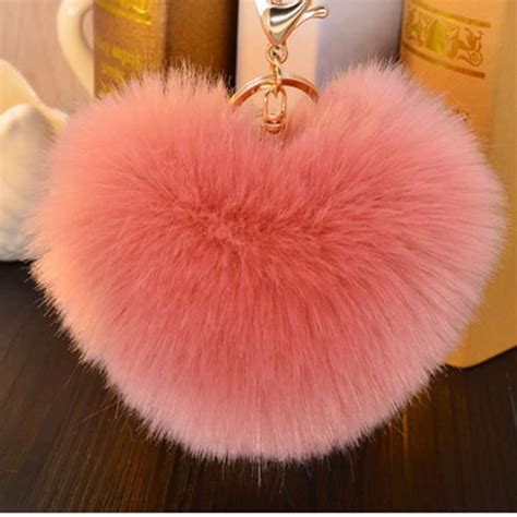 Porte Clé Fourrure Clef Boule Pendentif Mobile Sac Pochette Phone Femme