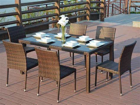 Conjunto De Mesa De Jantar De Rattan Elegante Moderno Pe F Brica