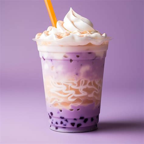 Premium Photo Photo Of Taro Milk Tea Creamy Milk Tea Made With Taro