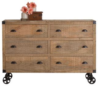 Agra Reclaimed Wood 6-Drawer Dresser - Industrial - Dressers - by C.G ...