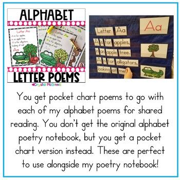 POCKET CHARTS 26 Alphabet Poems For Shared Reading Pocket Chart Version